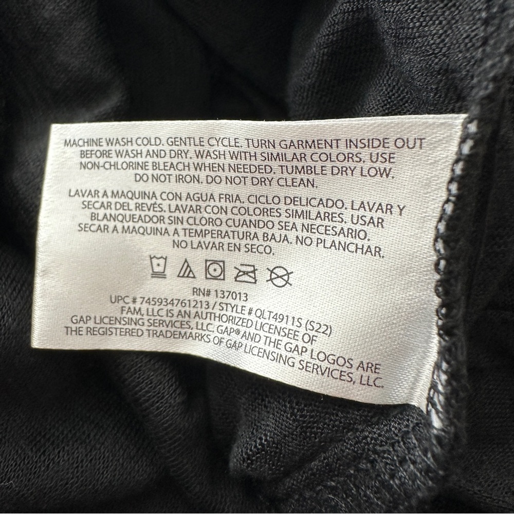 GAP Black Burnout Long Sleeve Tee Size XXL - Picture 7 of 8